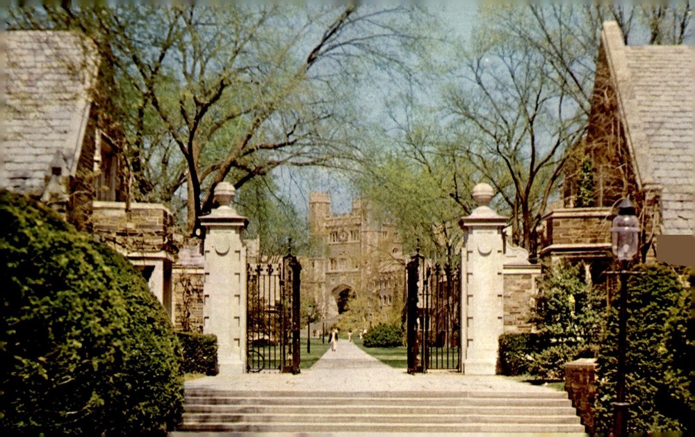 Princeton University, Henry Hall and Blair Tower, 3-D Color Postcard