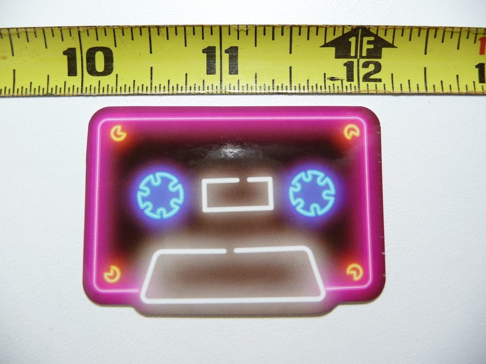 Neon Funny Cute Vinyl Audio Cassette Decal Sticker Decor