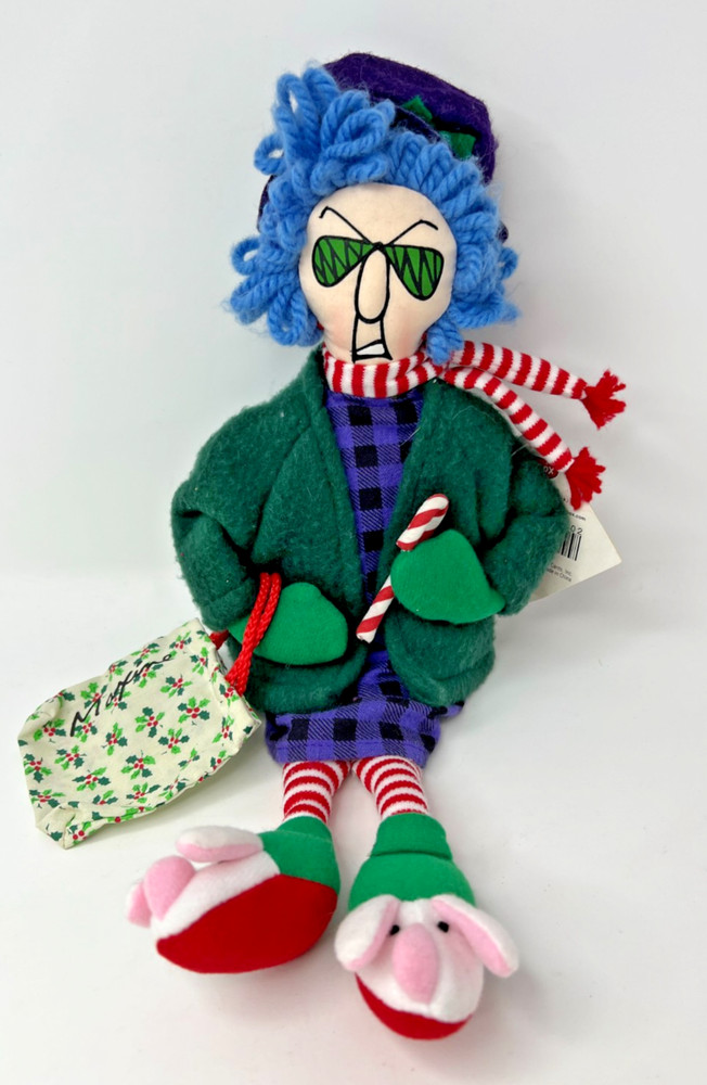 Hallmark Shoebox Maxine Stuffed Cloth Rag Doll Holiday Shopper Christmas w/Tags