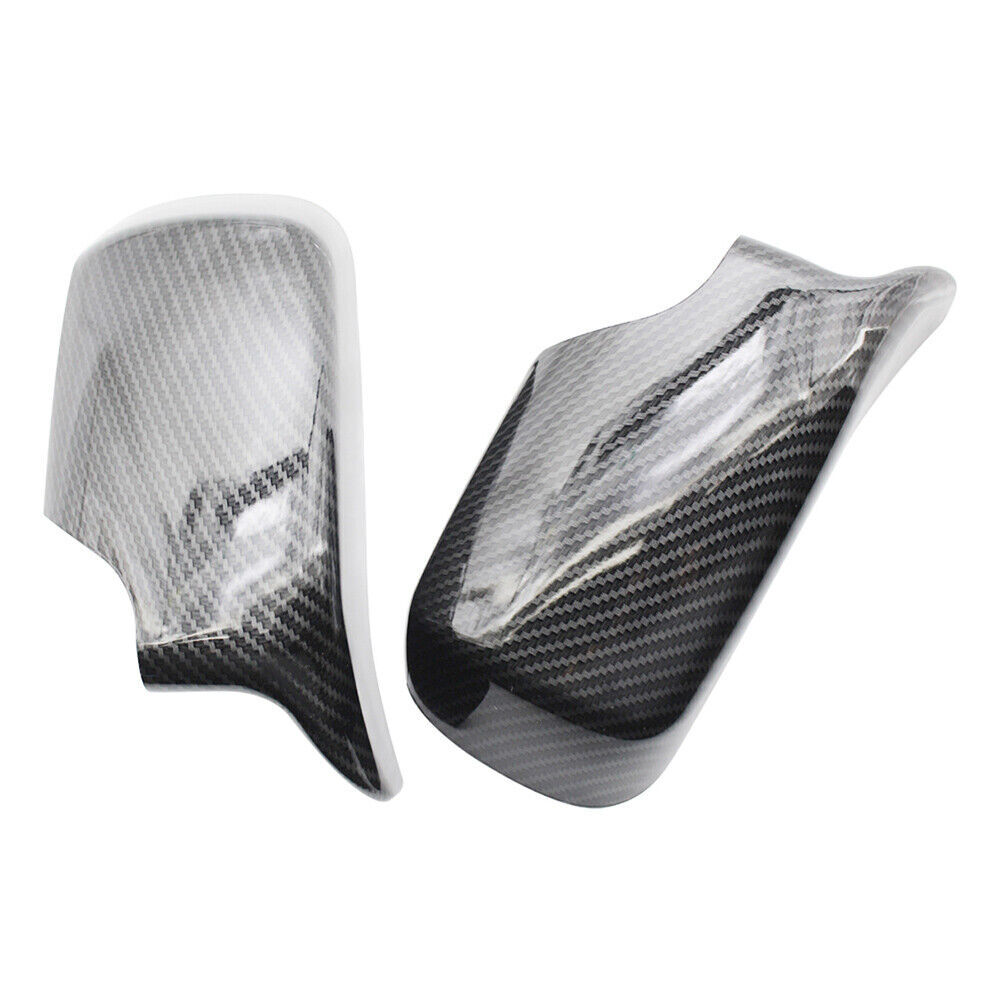 Pair Side Rearview Mirror Cover Cap Carbon Fiber Type For BMW E46 4-Door 98-05