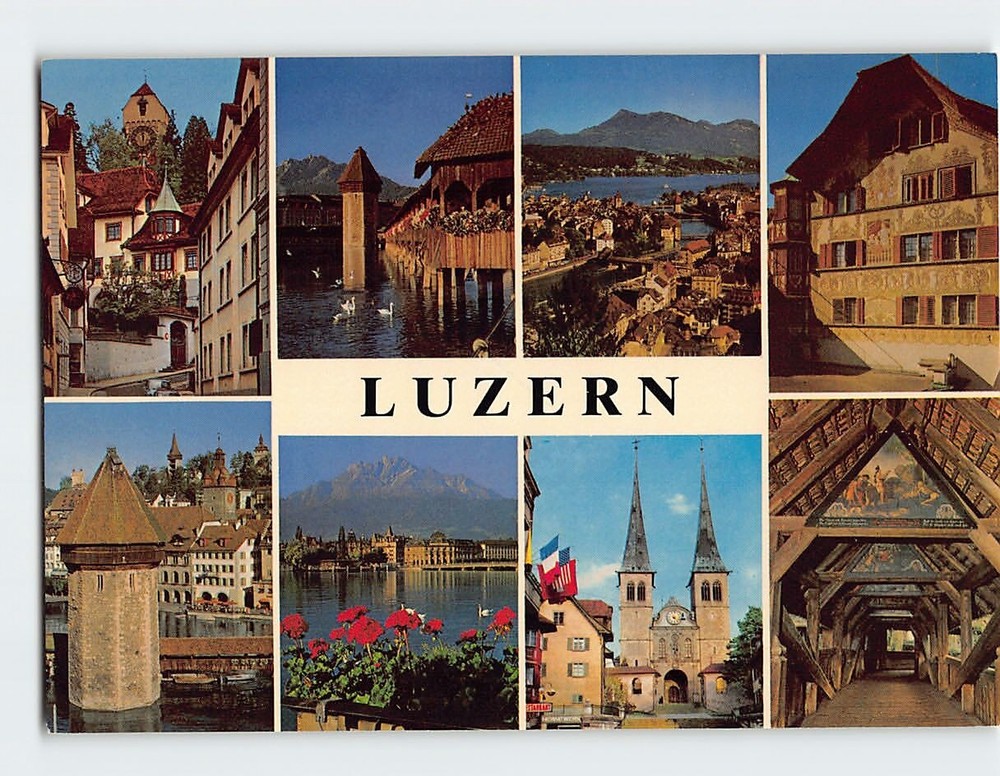Postcard Scenes & Views Lucerne City in Switzerland