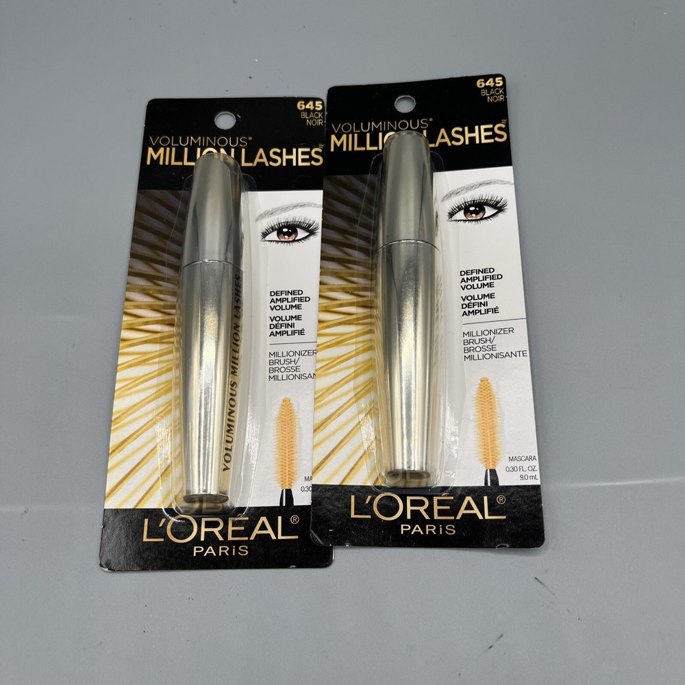 (2) Loreal Voluminous Million Lashes Mascara 0.30 fl oz Sealed 645 - Black