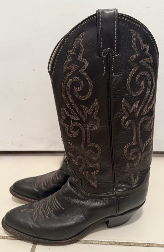 Justin London Mens Brown Leather Western Cowboy Boots Size 8B Style 4915