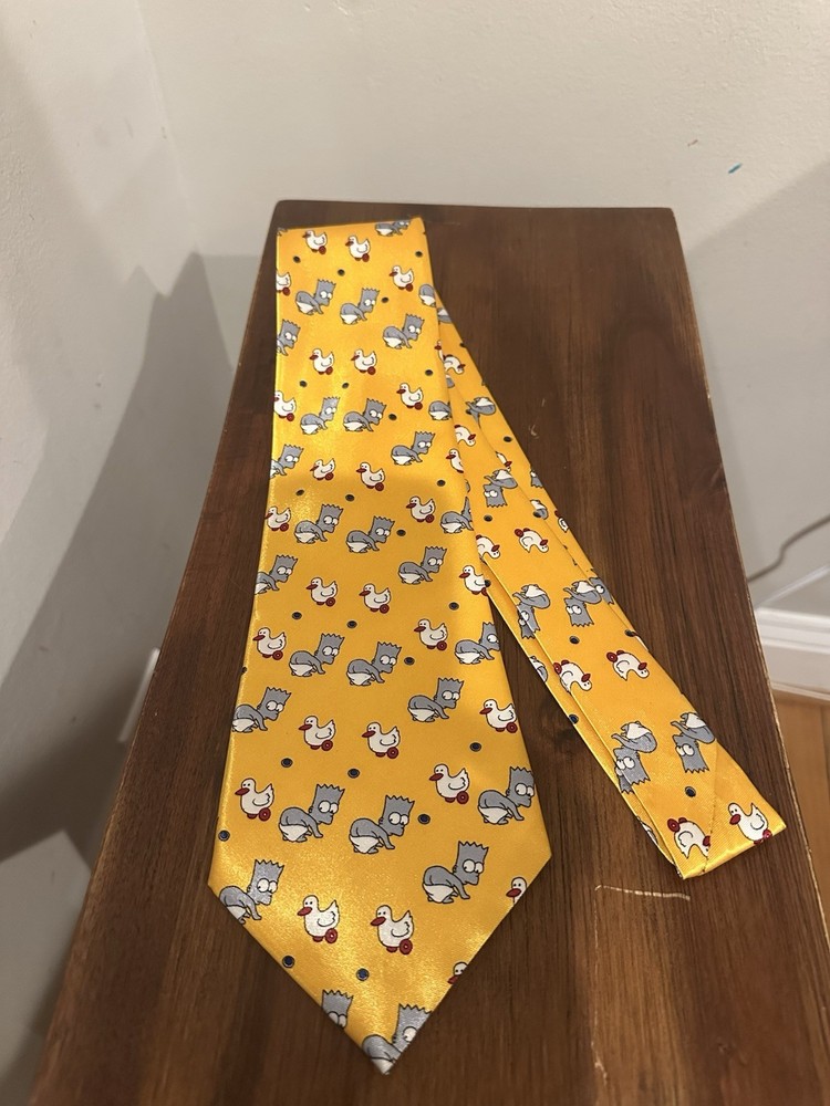 Bart Simpson Men’s Tie Olympus Brand Featuring A Mooning Bart And Ducks