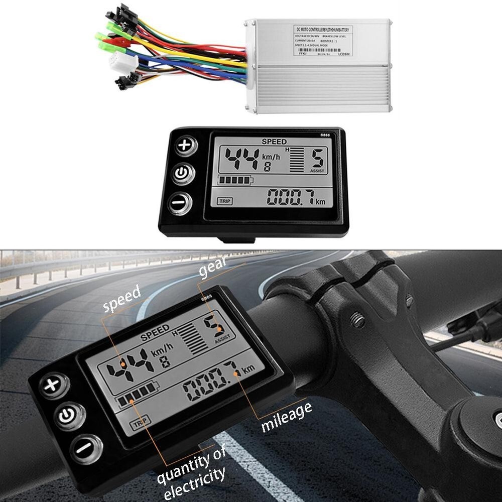 350W to 500W Electric Bike Conversion Kit with S866 Display Instrument