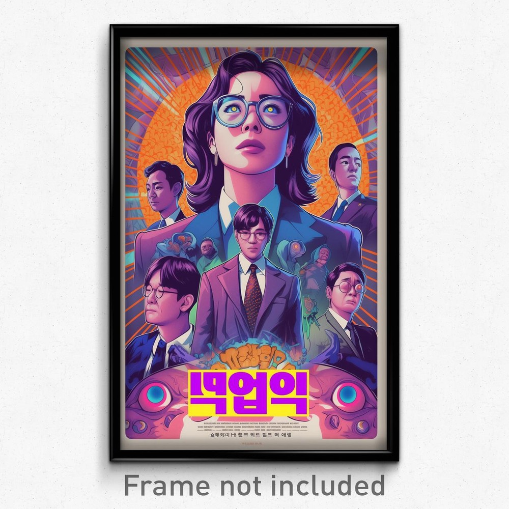Retro Psychedelic Korean Film Poster Stark Bedlam Vintage Art Print