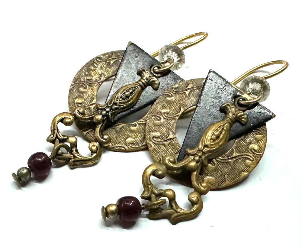 Vtg Costume Gold Tone Unique Abstract Pierced Earrings Jewelry Lot I