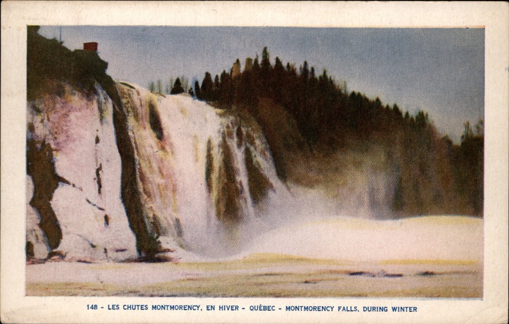 Montmorency Falls Quebec During Winter vintage postcard n838