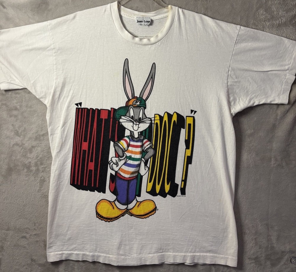 Vintage 1992 Looney Tunes Bugs Bunny Warner Brother Shirt Mens Size L USA Made