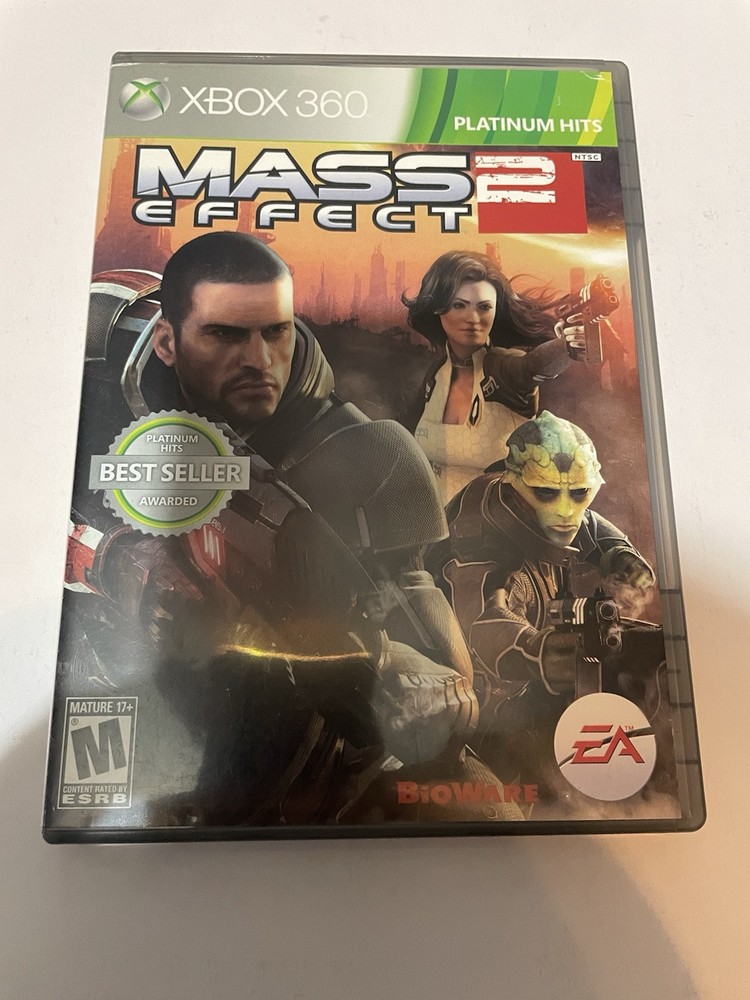 Mass Effect 2 (Microsoft Xbox 360, 2010) Platinum Hits CIB Cleaned Tested 2 Disc