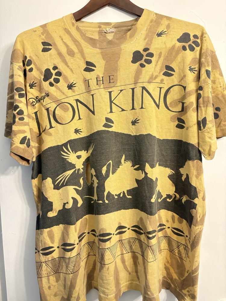 Vintage Disney The Lion King AOP All Over Print T shirt 90s Movie Promo Tie-Dye