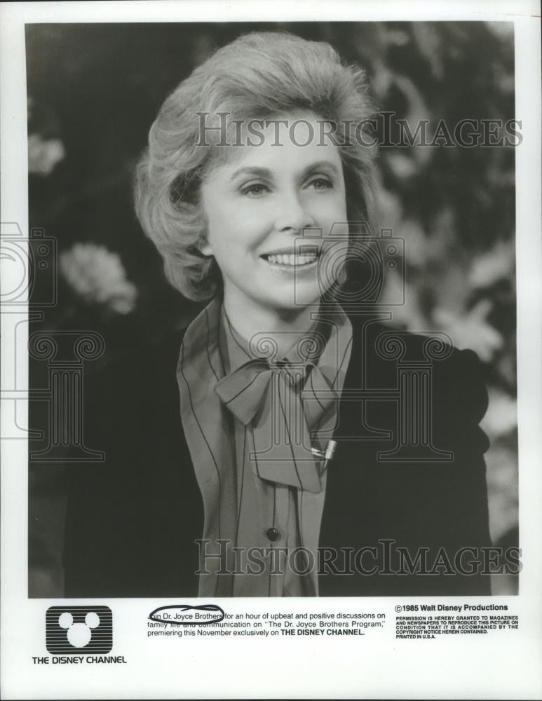 1985 Press Photo Dr. Joyce Brothers on her show, The Dr. Joyce Brothers Program
