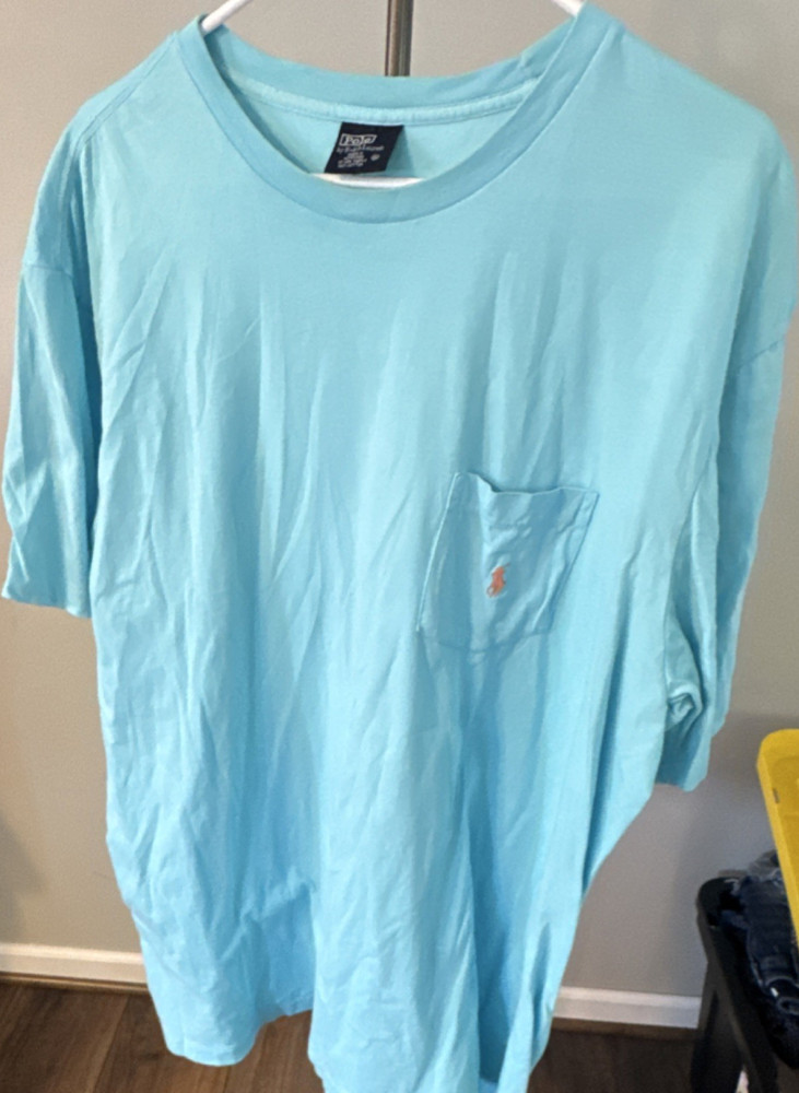 Polo by Ralph Lauren Blue Cotton Men's Short Sleeve Crew Neck Pocket T-Shirt XL