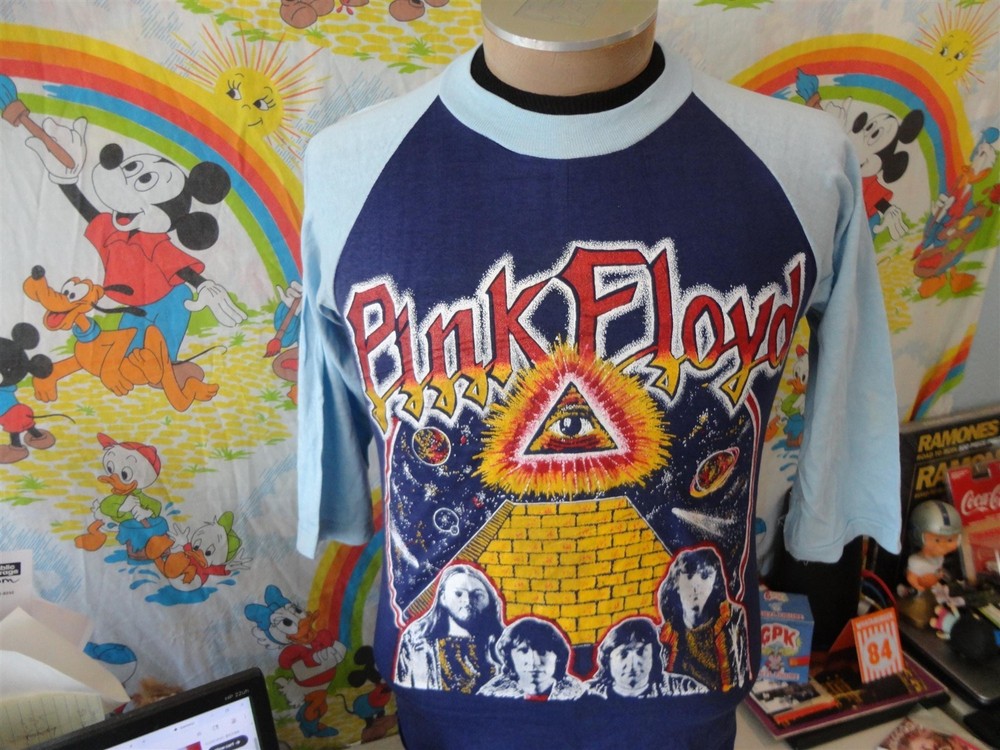 Vintage 80's PINK FLOYD Concert Tour Raglan Sleeve T Shirt Size M