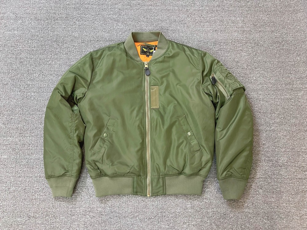 Mens US Army Pilot Flight MA1 Bomber Jacket Padded Baseball Jacket Casual Coats