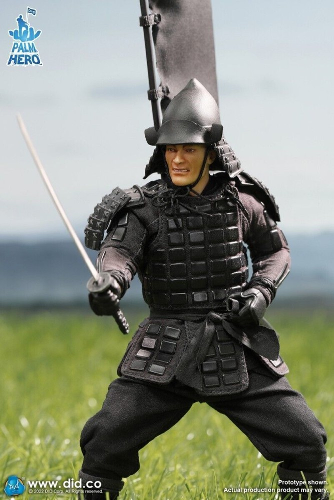 DID XJ80017A Palm Hero Japan Samurai Sengoku Soldier Black 1/12 Action Figure