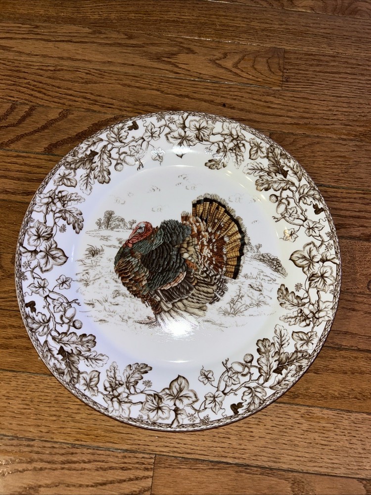 Williams Sonoma XL Plymouth Turkey S/4 Dinner Plates NEW 12” Diameter