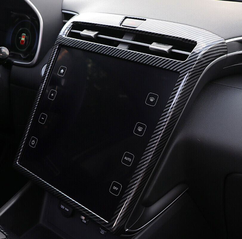 For Hyundai Tucson 22-24 Carbon Fiber Console Navigation Frame Panel Cover Trim