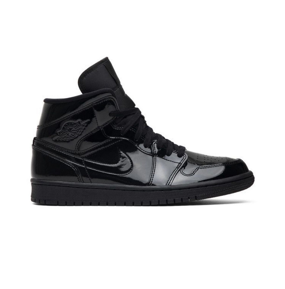 NEW Jordan 1 Mid Triple Black Cat Patent Leather Retro BQ6472-002 Size 5.5 - 6.5