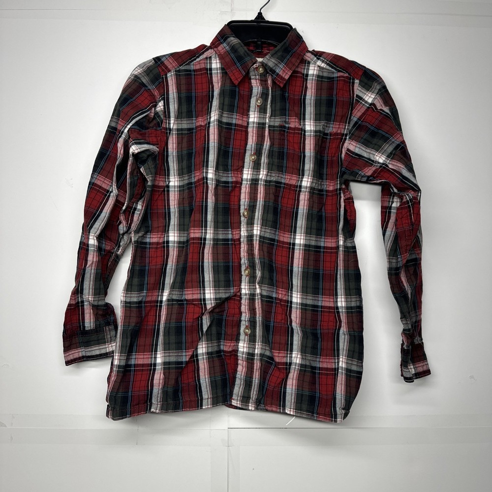 Children’s Place Boys Long Sleeve Shirt Size L 10/12 Flannel Red ,white,green
