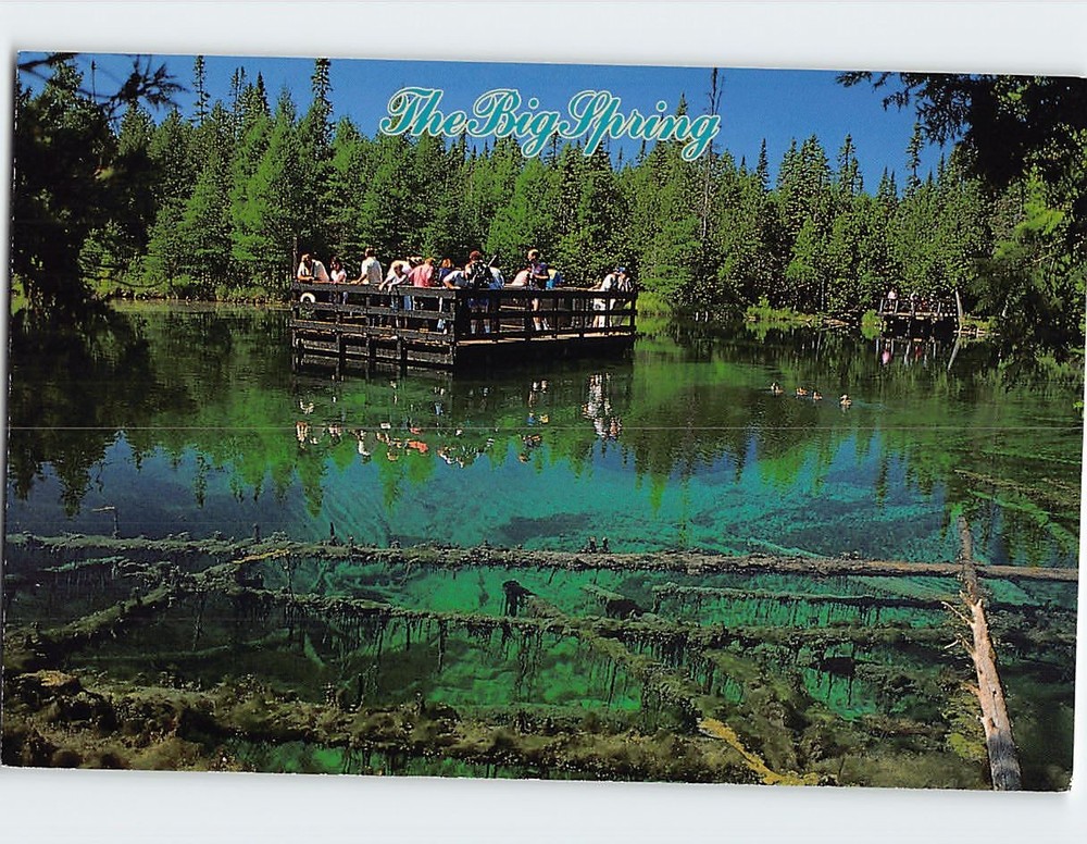 Postcard The Big Spring Palms Book State Park Manistique Michigan USA
