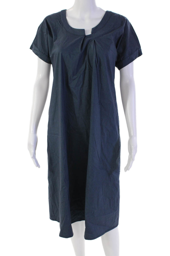 Donna L.T. Womens Scoop Neck Side Pockets Short Sleeve Shift Dress Blue Size SFree Shipping in US $100+ Orders | $6.95 Orders Below