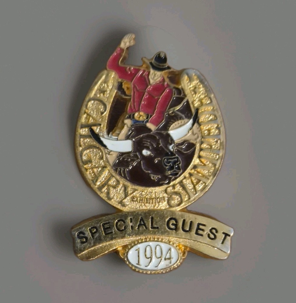 Calgary Stampede Special Guest Lapel Pin 1994 Gold Tone Bull Rider