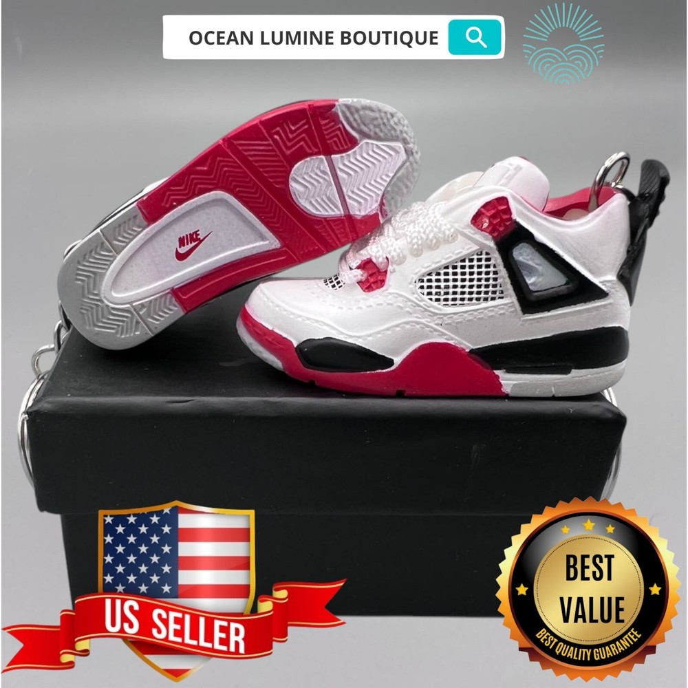 Air Jordan 3D Mini Sneaker Keychain, Shoe Keyring Shoe Box, Display Box Option