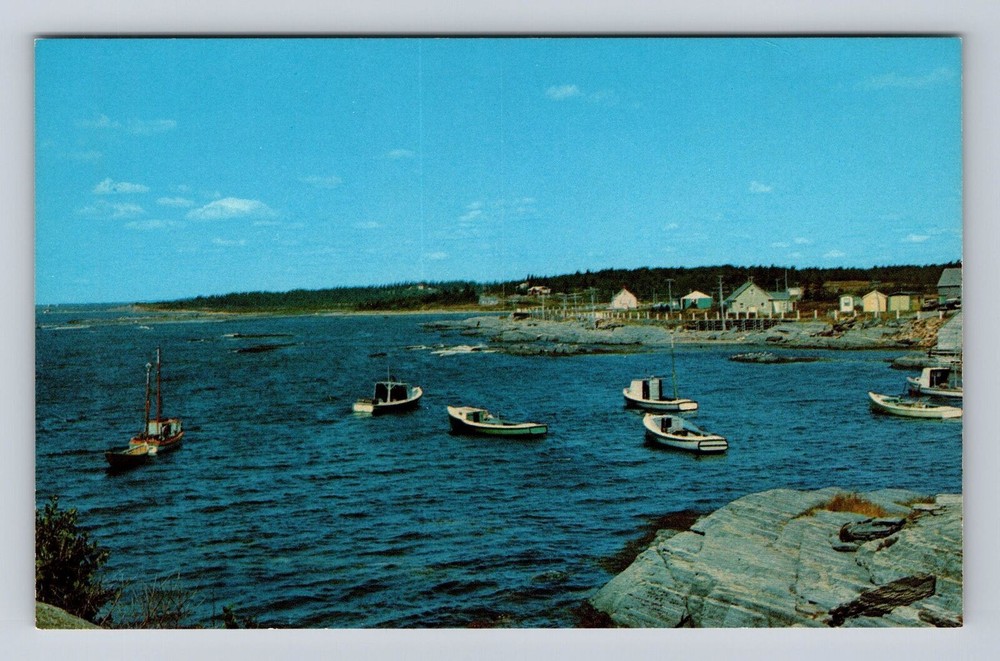 Riverport Nova Scotia-Canada, Blue Rock's Fishing Fleet, Vintage Postcard