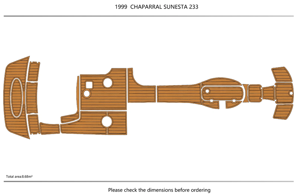 2001 Chaparral 233 Sunesta Swim Platform Cockpit EVA Foam Teak Deck Flooring Mat