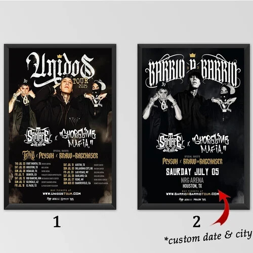 Custom Santa Fe Klan & Shoreline Mafia Unidos Tour 2025 Poster