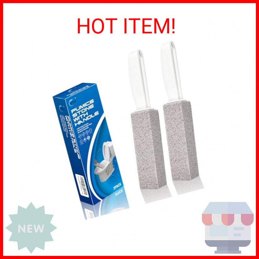 4TH Pumice Stone for Toilet Bowl Cleaning,Scouring Stick with Handle,Powerfully