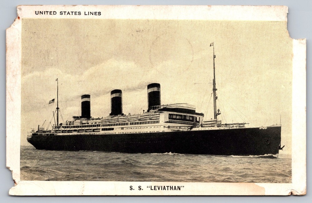 United States Line S.S. Leviathan Ship Postcard