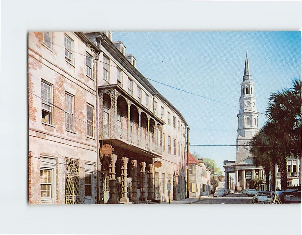 Postcard Along Church Street Charleston South Carolina USA