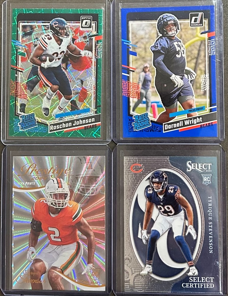 2023 Panini Football Chicago Bears 4 Card Rookie Insert/Parallel Trading Lot!