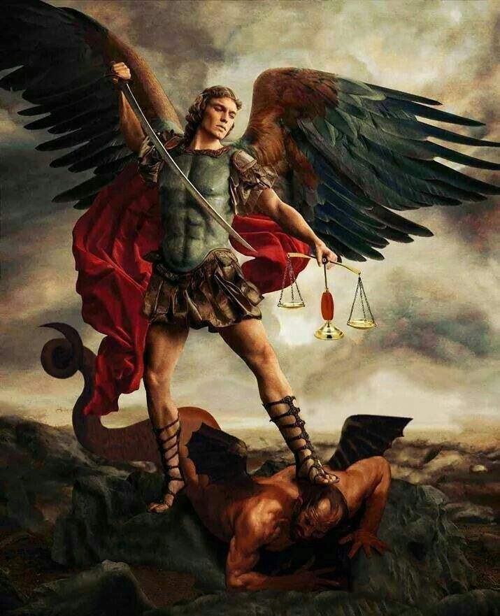 St. Michael Archangel Defeating Satan 8x10 Picture Celebrity Print