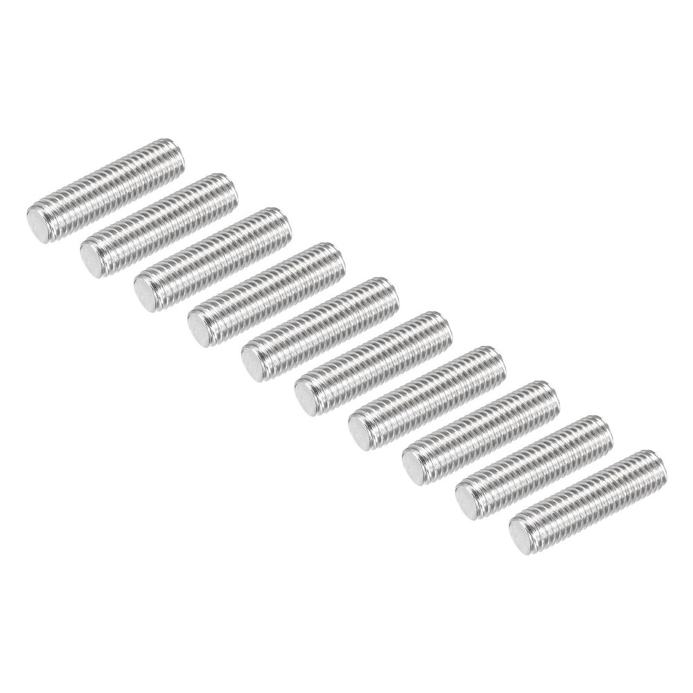 Fully Threaded Rod M12x45mm 304 Stainless Steel Right Hand Threads Rod 10 Pack