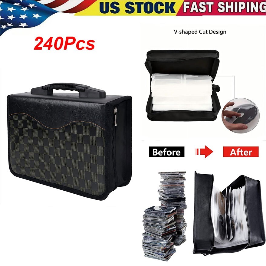 240 Disc CD DVD Organizer Holder Storage Case Bag Wallet Album Media Video Black