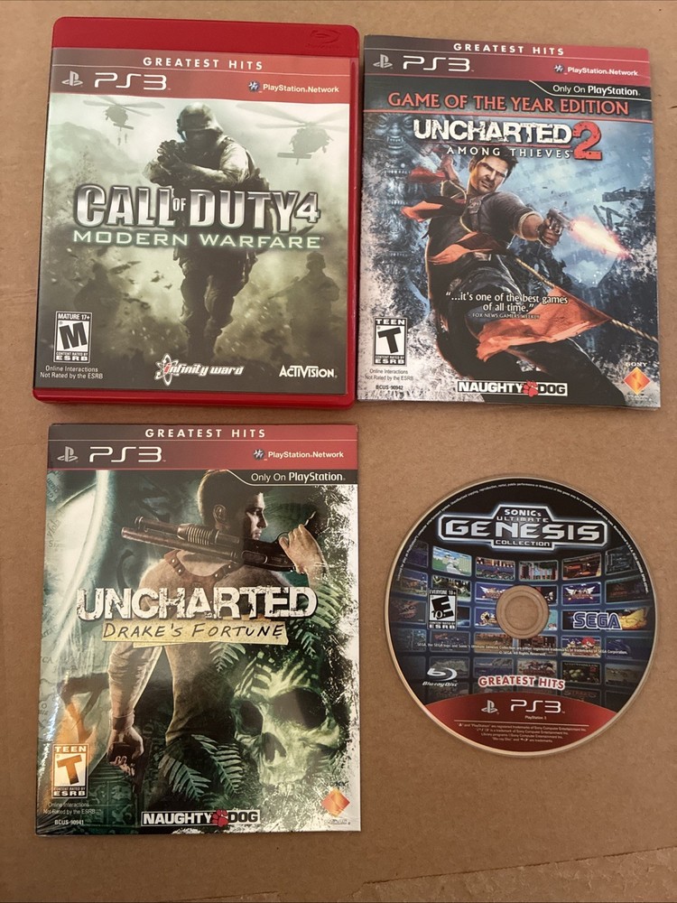PS3 GAME LOT** Call Of Duty 4, Uncharted 2, Uncharted (Drake’s Fortune), Genesis