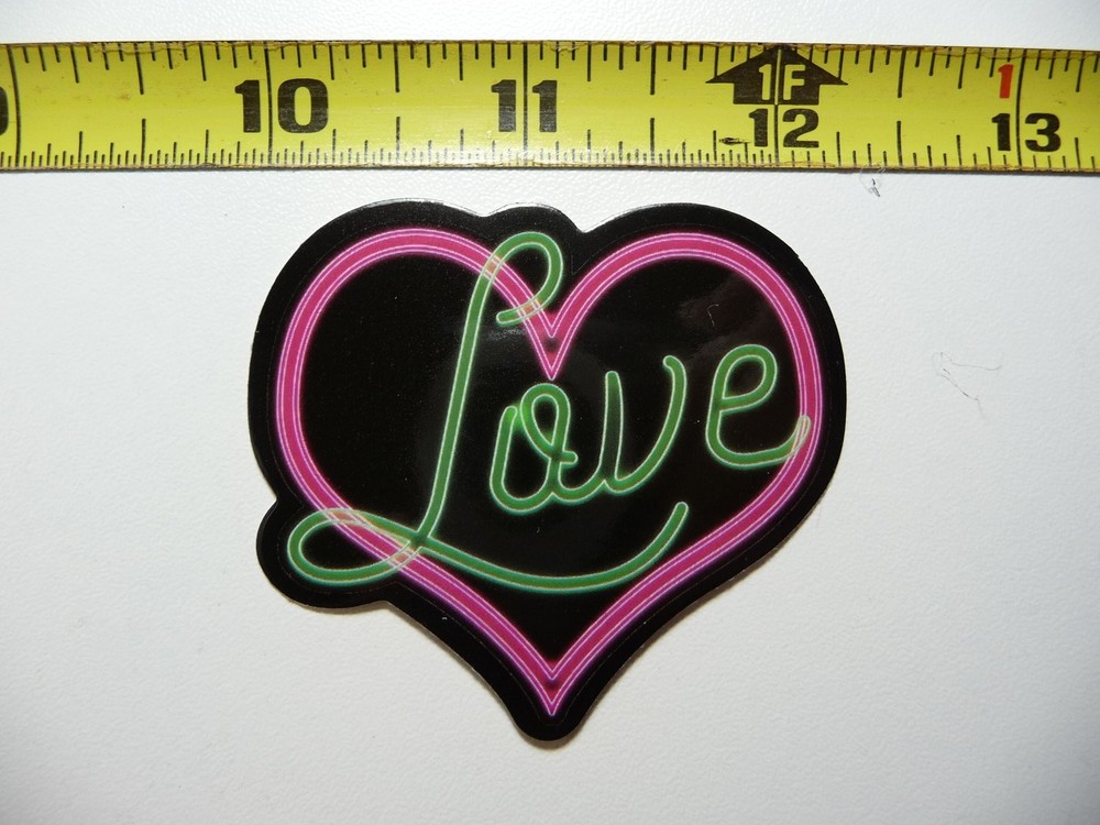 Huge L Love Heart Neon Sticker Decal Colorful Funny Design  