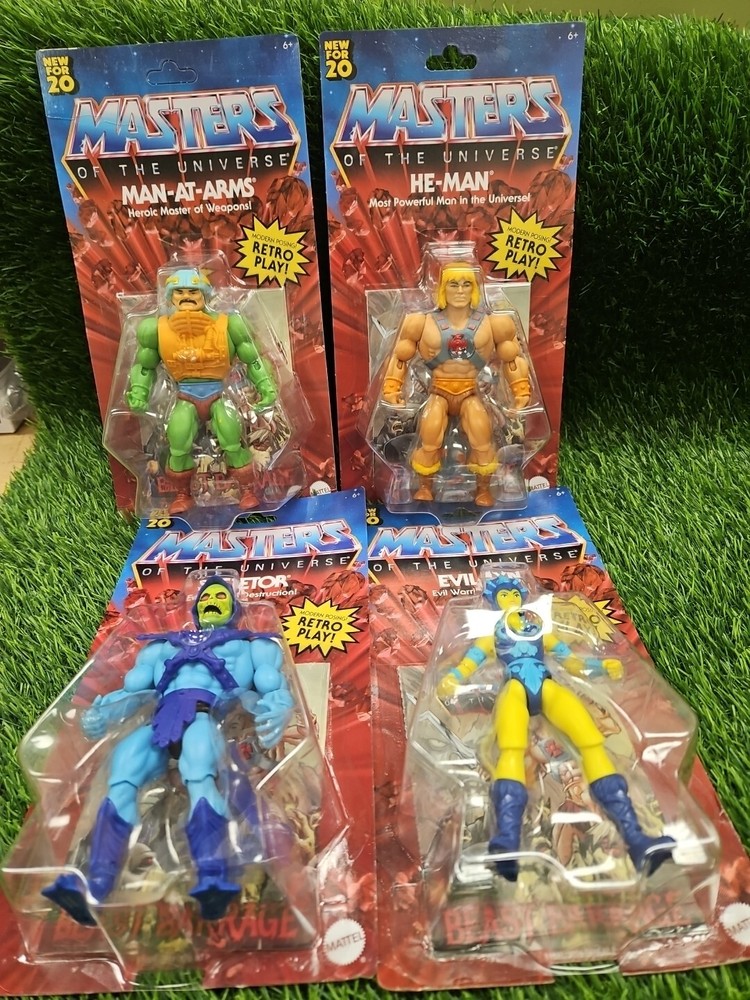Mattel Masters of the Universe Origins Figures He-Man Skeletor Lot Of 4