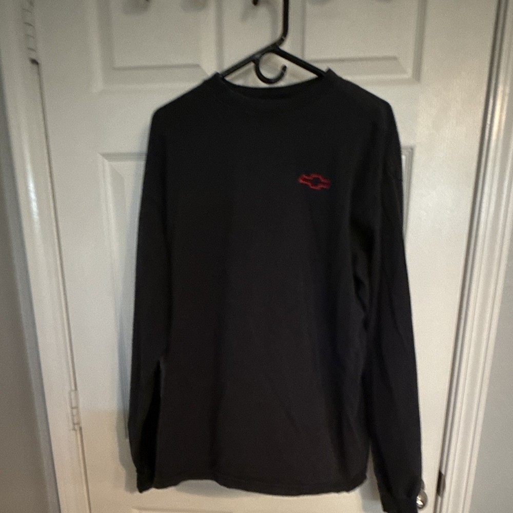 Arvil Men's XL Black Long Sleeve Crew Neck Cotton Knit Logo T-Shirt