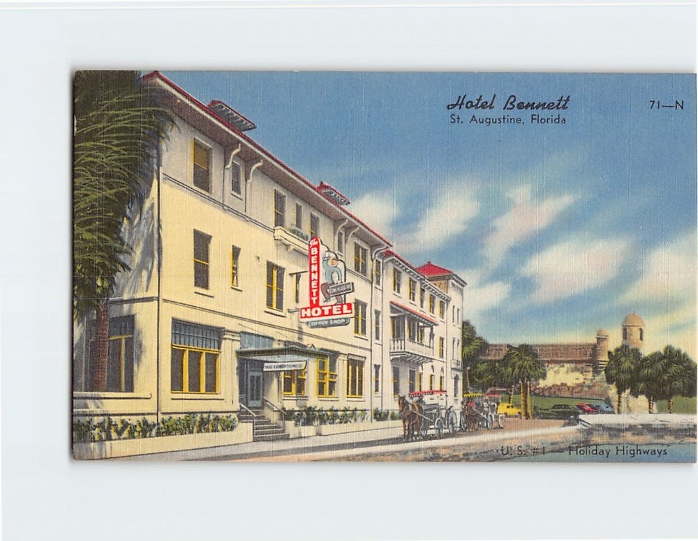 Postcard Hotel Bennett By-The-Sea Saint St. Augustine Florida USA North America