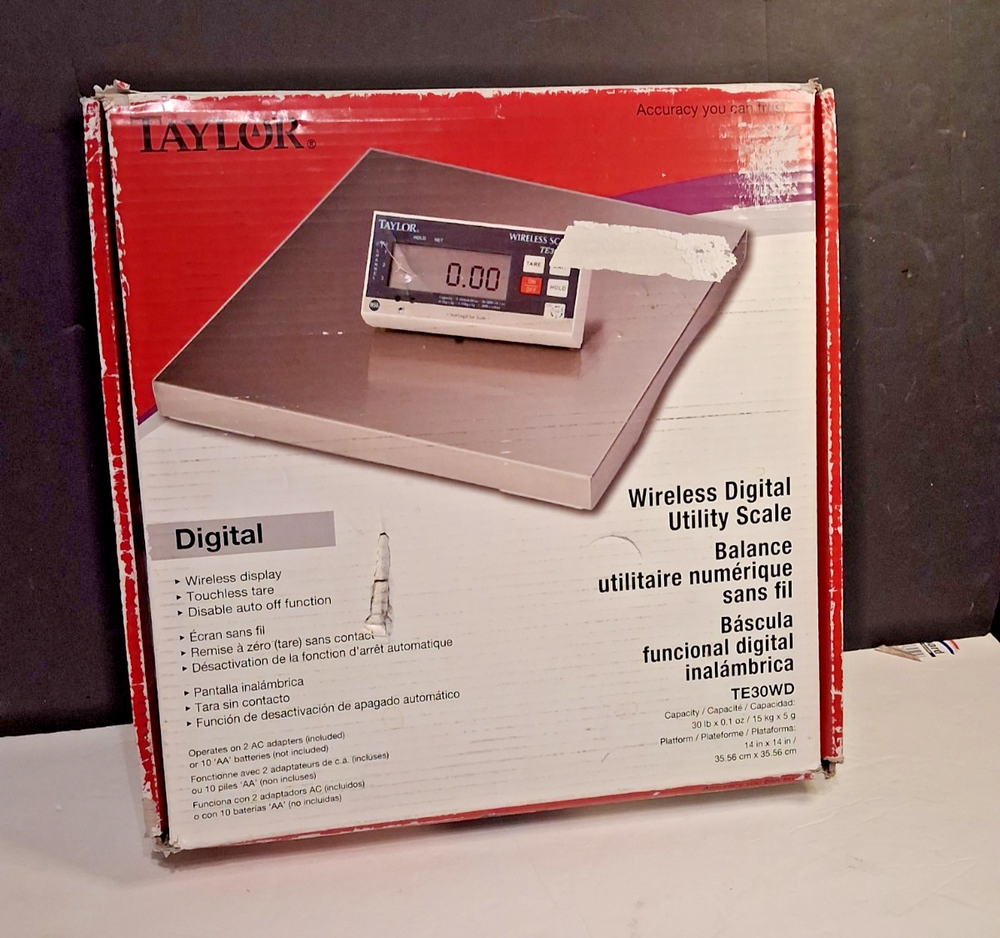 Taylor TE30WD Precision Commercial Digital Utility Scale Stainless Steel 30Lb