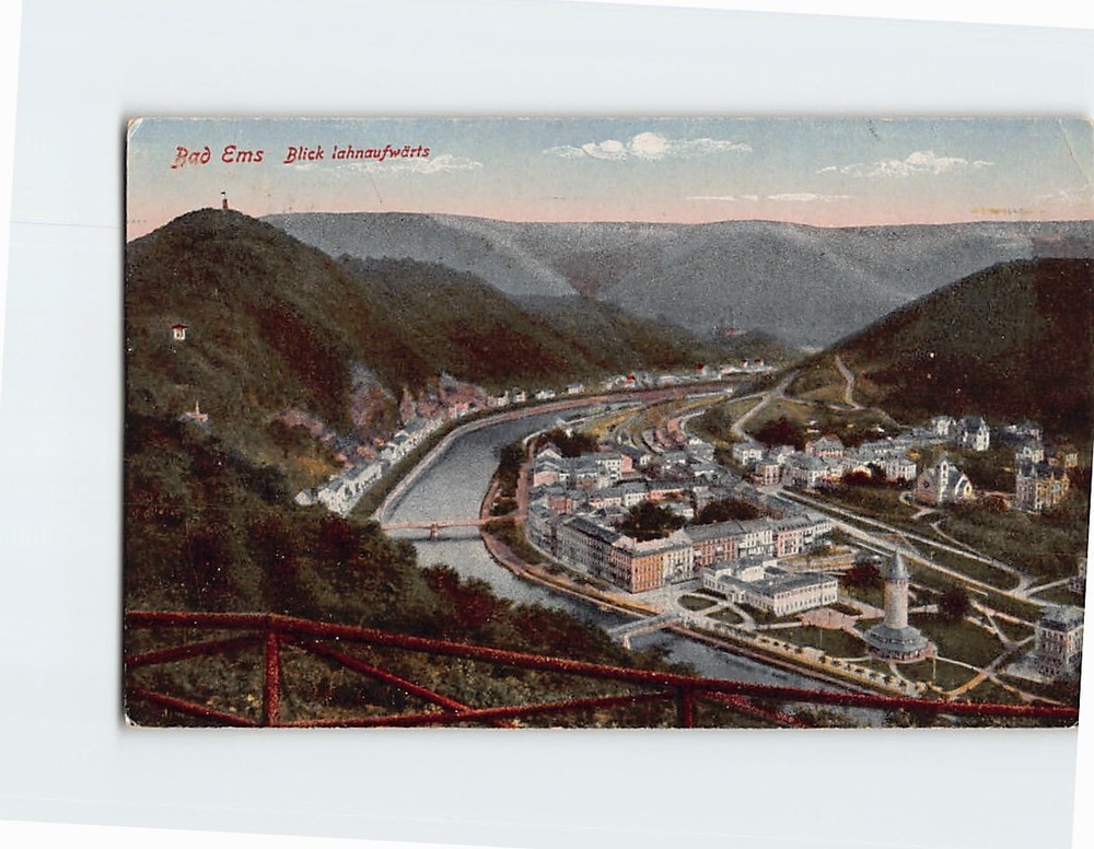 Postcard River View Bad Ems Germany
