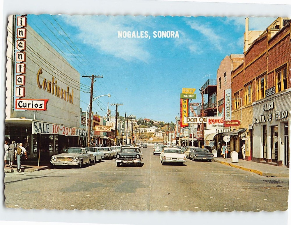 Postcard Obregon Avenue Nogales Sonora Mexico