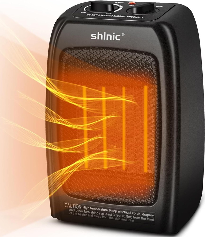 Space Heater for Indoor Use, 1500W900W Ceramic Space Heater, 1s Fast Heat, Overh