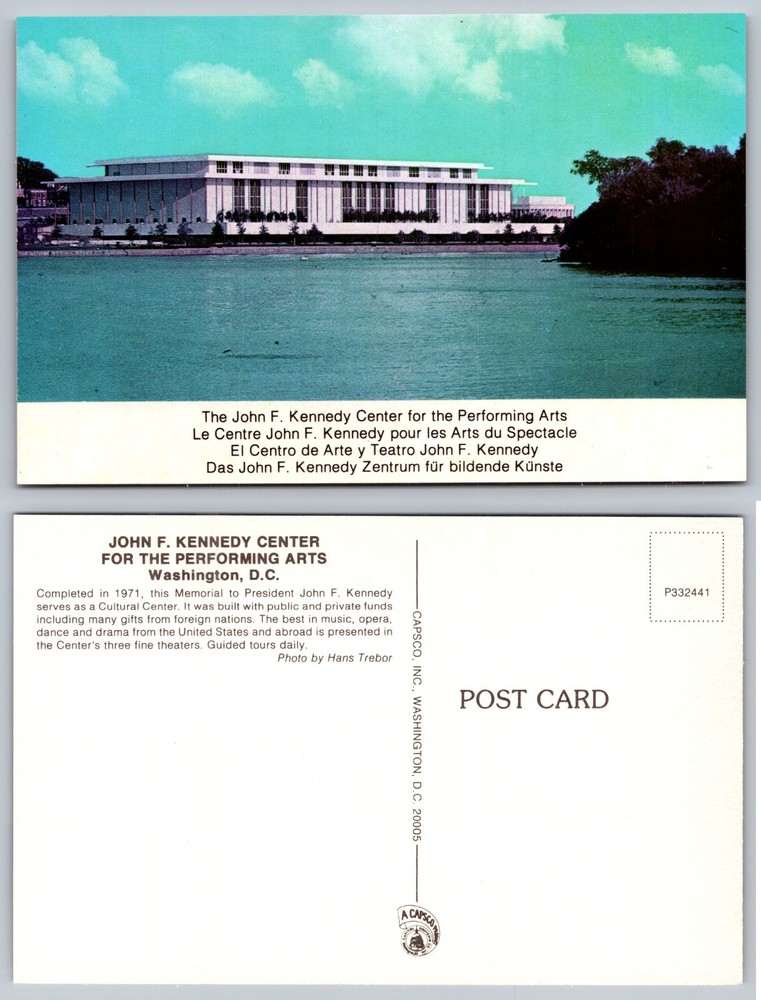 John F Kennedy Center Performing Arts Washington DC Postcard