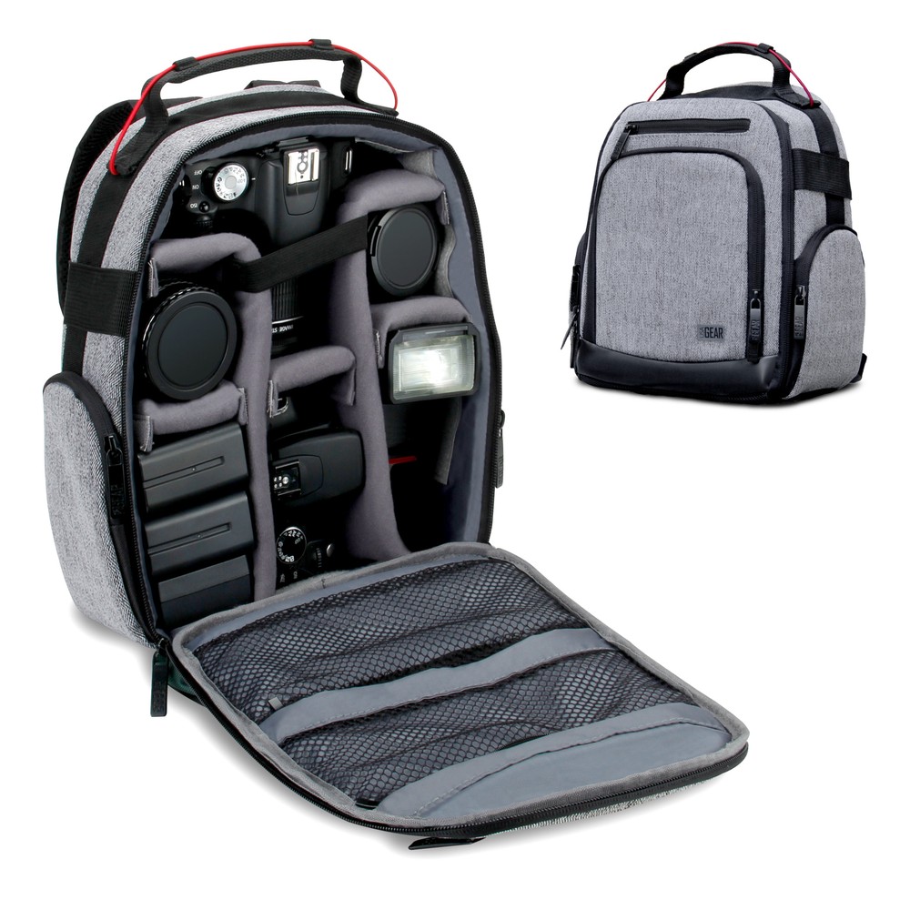 USA GEAR Camera Backpack w/ Customizable Accessory Dividers and Water Resistance
