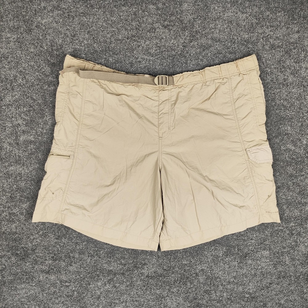 Columbia Shorts Mens XL Beige Nylon Cargo Hiking Belted Omni-Shade AM4544